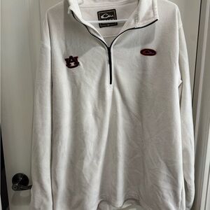 Drake White Quarter-Zip Pullover with Auburn Logos